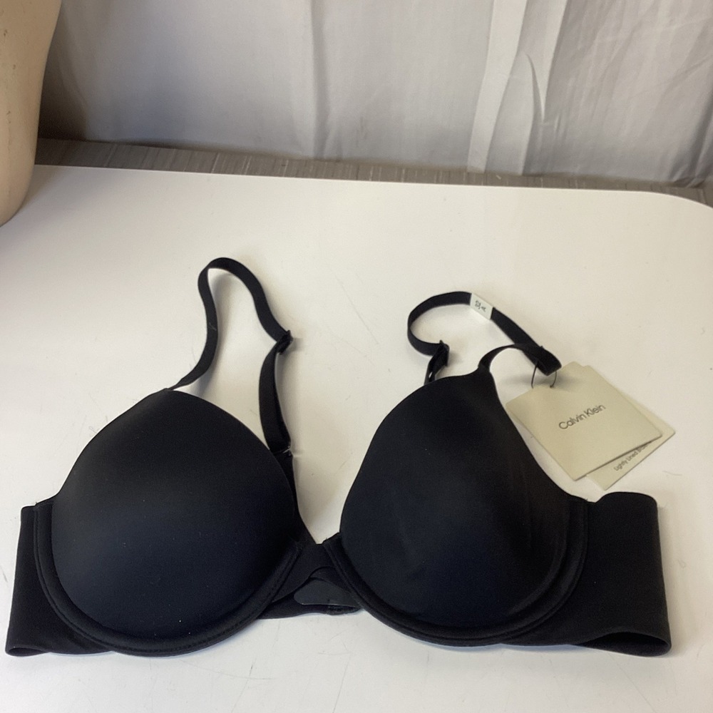 Calvin Klein Women Black Perfectly Fit Full Coverage T-Shirt Bra Size 32A